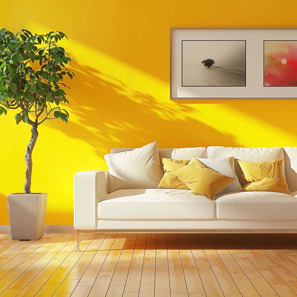 interior home walls painted in yellow